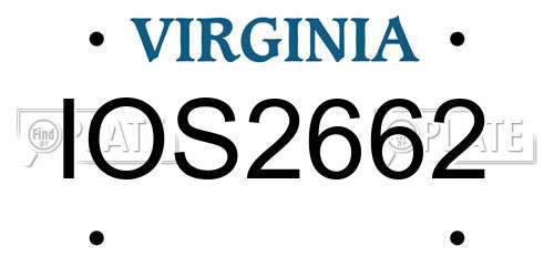 IOS2662 Virginia License Plate