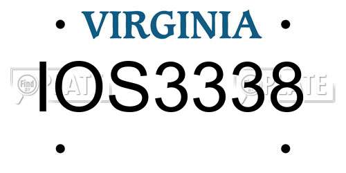 IOS3338 Virginia License Plate