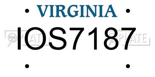 IOS7187 Virginia License Plate