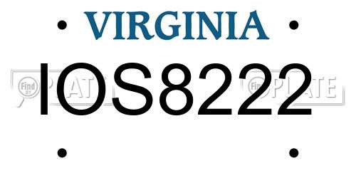 IOS8222 Virginia License Plate