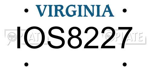 IOS8227 Virginia License Plate