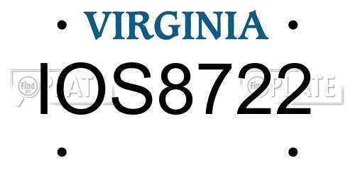 IOS8722 Virginia License Plate