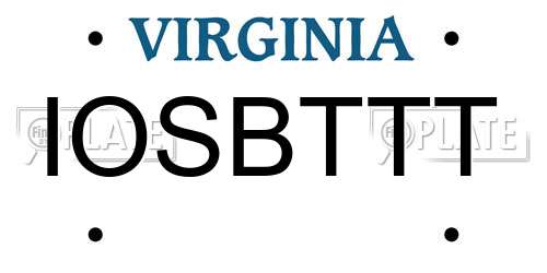 IOSBTTT Virginia License Plate