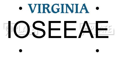 IOSEEAE Virginia License Plate