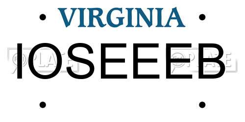 IOSEEEB Virginia License Plate