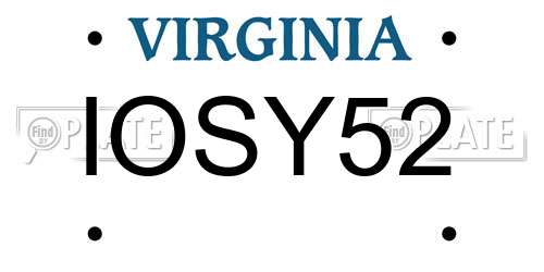 IOSY52 Virginia License Plate
