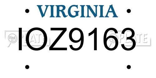 IOZ9163 Virginia License Plate