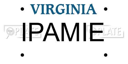 IPAMIE Virginia License Plate