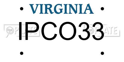IPCO33 Virginia License Plate