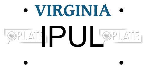 IPUL Virginia License Plate
