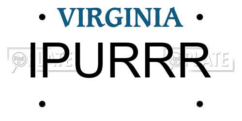 IPURRR Virginia License Plate