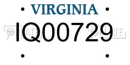 IQ00729 Virginia License Plate