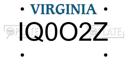 IQ0O2Z Virginia License Plate