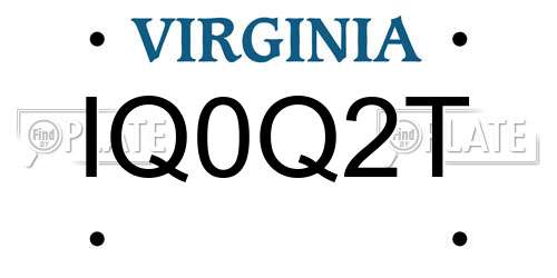 IQ0Q2T Virginia License Plate