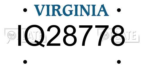 IQ28778 Virginia License Plate