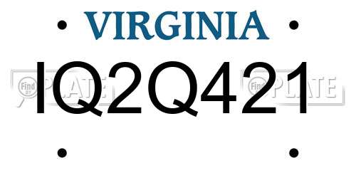 IQ2Q421 Virginia License Plate