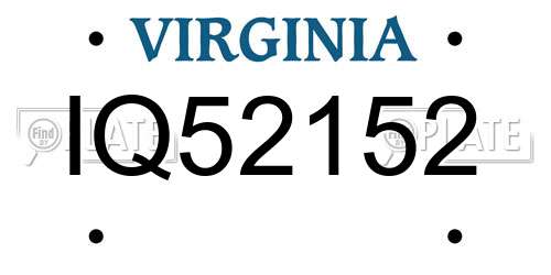 IQ52152 Virginia License Plate