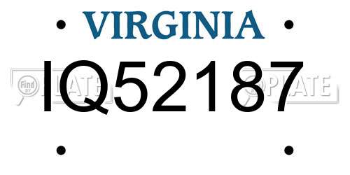 IQ52187 Virginia License Plate