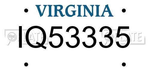 IQ53335 Virginia License Plate