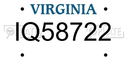 IQ58722 Virginia License Plate