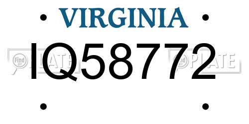 IQ58772 Virginia License Plate