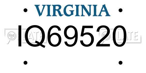 IQ69520 Virginia License Plate