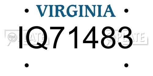 IQ71483 Virginia License Plate