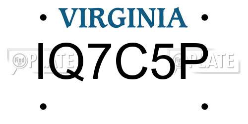 IQ7C5P Virginia License Plate
