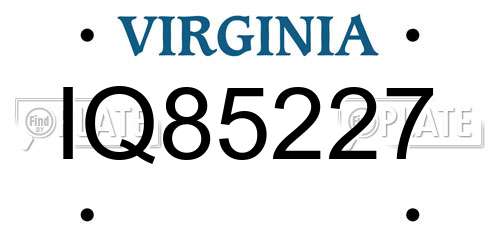 IQ85227 Virginia License Plate