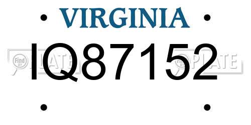 IQ87152 Virginia License Plate