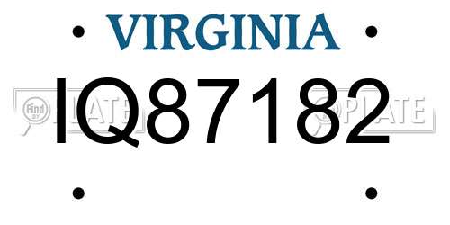 IQ87182 Virginia License Plate