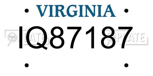 IQ87187 Virginia License Plate