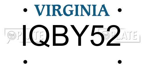 IQBY52 Virginia License Plate