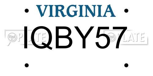 IQBY57 Virginia License Plate