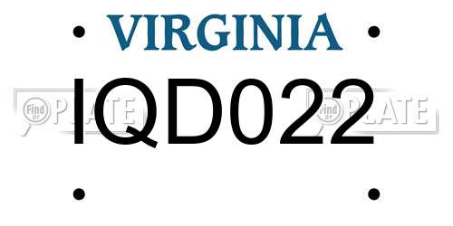 IQD022 Virginia License Plate
