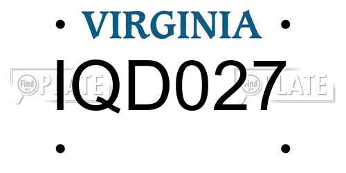 IQD027 Virginia License Plate
