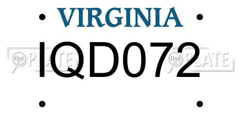 IQD072 Virginia License Plate
