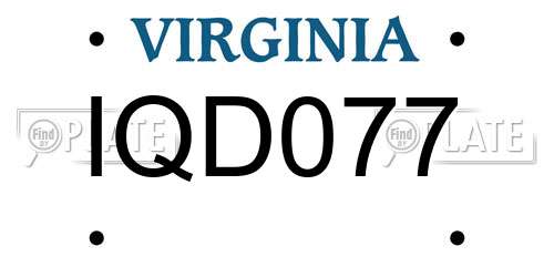 IQD077 Virginia License Plate