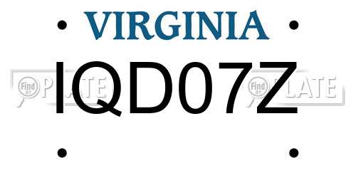 IQD07Z Virginia License Plate