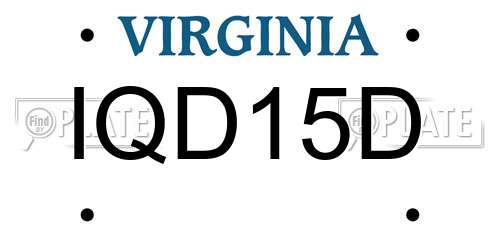 IQD15D Virginia License Plate