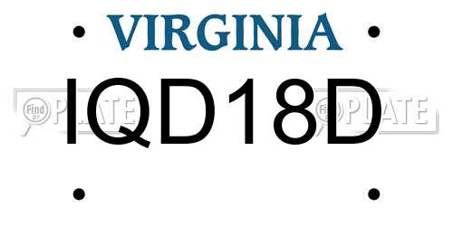 IQD18D Virginia License Plate