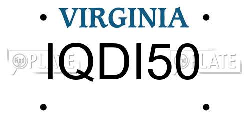 IQDI50 Virginia License Plate
