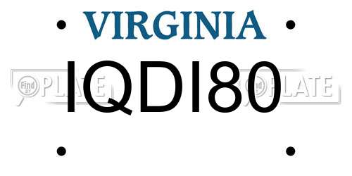 IQDI80 Virginia License Plate