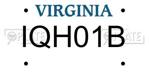 IQH01B Virginia License Plate