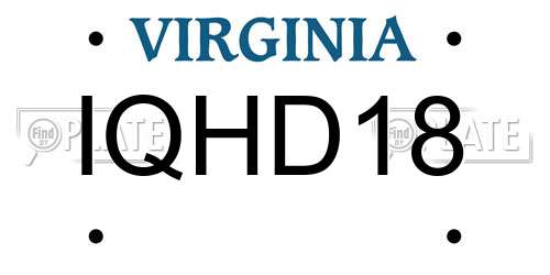 IQHD18 Virginia License Plate