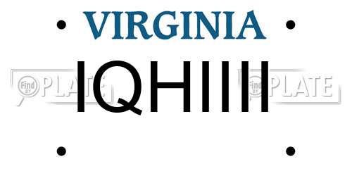 IQHIIII Virginia License Plate