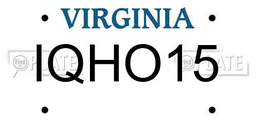IQHO15 Virginia License Plate