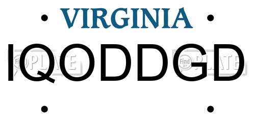 IQODDGD Virginia License Plate