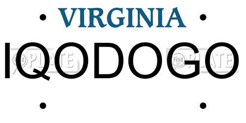 IQODOGO Virginia License Plate