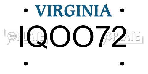 IQOO72 Virginia License Plate